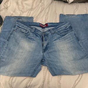 Express Light Blue Straight Leg Jeans